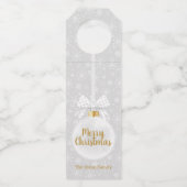 Elegante Snowflake Weißes Ornament Weihnachten Flaschenanhänger (Vorderseite)