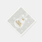 Elegante Snowflake Weißes Ornament Weihnachten Serviette (Ecke)