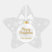 Elegante Snowflake Weißes Ornament Weihnachten Stern-Aufkleber (Vorderseite)