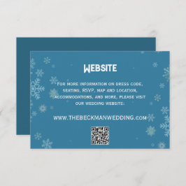 Elegante Snowflake Winter Blue | Hochzeitswebsite Begleitkarte