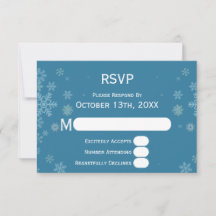 Elegante Snowflake Winter Blue | RSVP-Hochzeitkart