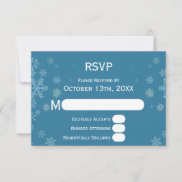 Elegante Snowflake Winter Blue | RSVP-Hochzeitkart RSVP Karte