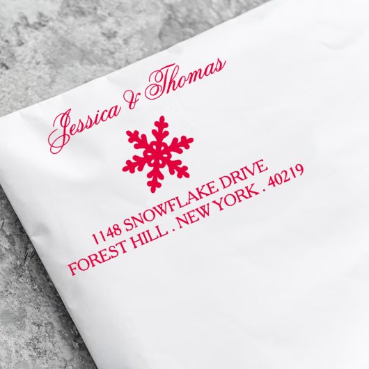 Elegante Snowflake Winterhochzeit Permastempel