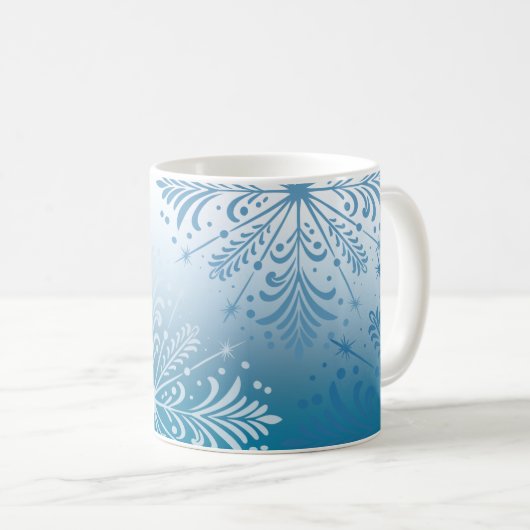Elegante Snowflake Winterurlaub Tasse (VorderseiteRechts)