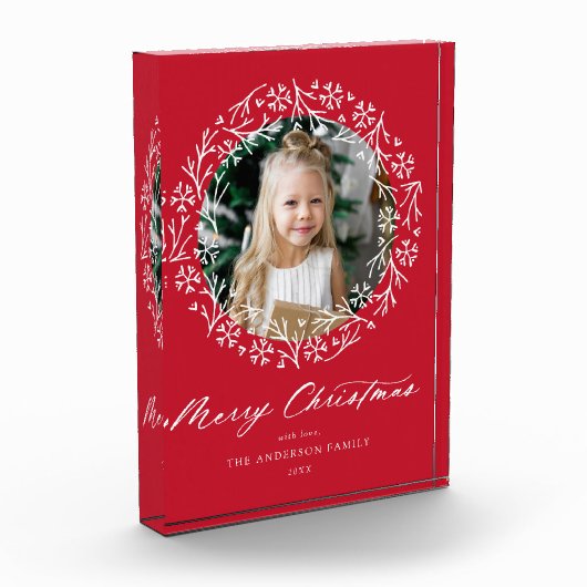 Elegante Snowflake Wreath Fotoblock (Links)