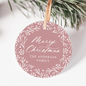 Elegante Snowflake Wreath Mauve Weihnachtsmarken Geschenkanhänger