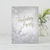 Elegante Snowflakes Amethyst Frost Feiertag Party Einladung (Stehend Vorderseite)