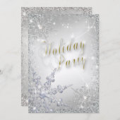Elegante Snowflakes Amethyst Frost Feiertag Party Einladung (Vorne/Hinten)