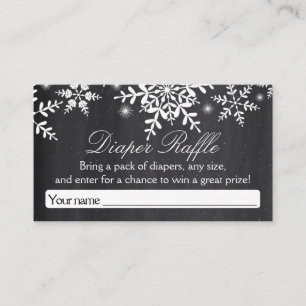 Elegante Snowflakes Baby Shower Diaper Raffle Tick Begleitkarte