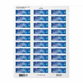 Elegante Snowflakes Blue Lila Watercolor Adresse (Vorne)