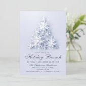 Elegante Snowflakes CHRISTMAS FERIENWOHNUNG BRUNCH Einladung (Stehend Vorderseite)