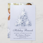 Elegante Snowflakes CHRISTMAS FERIENWOHNUNG BRUNCH Einladung (Vorne/Hinten)