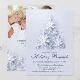 Elegante Snowflakes CHRISTMAS FERIENWOHNUNG BRUNCH Einladung