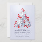 Elegante Snowflakes CHRISTMAS FERIENWOHNUNG BRUNCH Einladung (Vorderseite)