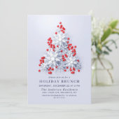 Elegante Snowflakes CHRISTMAS FERIENWOHNUNG BRUNCH Einladung (Stehend Vorderseite)