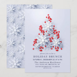 Elegante Snowflakes CHRISTMAS FERIENWOHNUNG BRUNCH Einladung