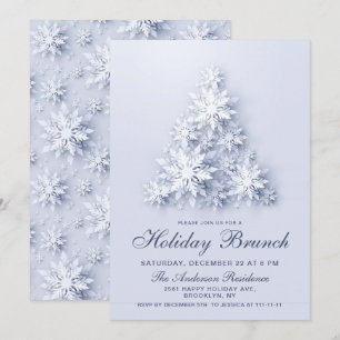Elegante Snowflakes CHRISTMAS FERIENWOHNUNG BRUNCH Einladung