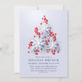 Elegante Snowflakes CHRISTMAS FERIENWOHNUNG BRUNCH Einladung (Vorderseite)