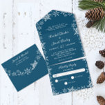 Elegante Snowflakes Dark Blue Christmas All In One Einladung<br><div class="desc">Das alles in einem Hochzeitsdesign besticht durch eine elegante Schneeflocke. Klicken Sie auf die Schaltfläche Anpassen, um den Text flexibler zu gestalten. Variationen dieses Designs, verschiedene Papiertypen sowie koordinierende Produkte sind in unserem Shop unter zazzle.com/store/doodlelulu erhältlich. Kontaktieren Sie uns, wenn Sie dieses Design für ein bestimmtes Produkt verwenden möchten, um...</div>