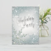 Elegante Snowflakes Dusty Aquamarin Mist Holiday P Einladung (Stehend Vorderseite)
