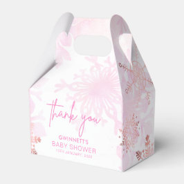 Elegante Snowflakes Girl Baby Shower Geschenkschachtel