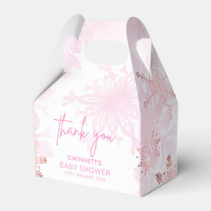 Elegante Snowflakes Girl Baby Shower Geschenkschachtel