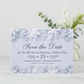 Elegante Snowflakes Holiday Weihnachten Party Einladung (Stehend Vorderseite)