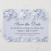 Elegante Snowflakes Holiday Weihnachten Party Einladung (Vorne/Hinten)