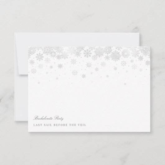 Elegante Snowflakes Junggeselinnen-Abschied Card Einladung (Vorderseite)
