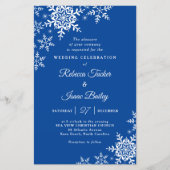 Elegante Snowflakes Kariert Blue Wedding Einladung (Vorderseite)