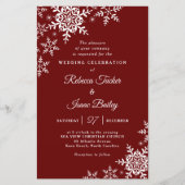 Elegante Snowflakes Kariert Red Wedding Einladung (Vorderseite)