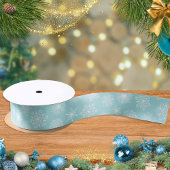 Elegante Snowflakes Küste Aquamarin Blauer Weihnac Satinband