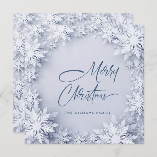 Elegante Snowflakes Weihnachten Gruß (Vorne/Hinten)