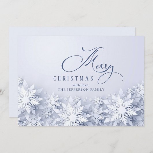 Elegante Snowflakes Weihnachten Gruß (Vorne/Hinten)