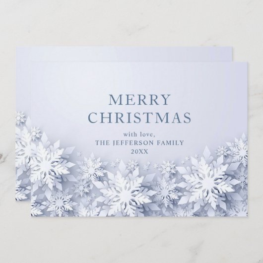 Elegante Snowflakes Weihnachten Gruß (Vorne/Hinten)