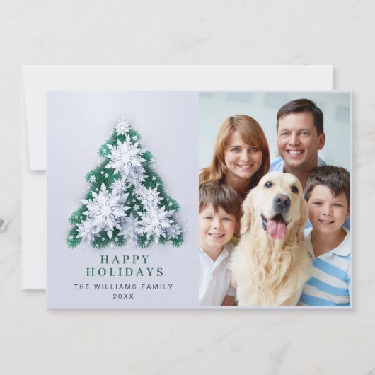 Elegante Snowflakes Weihnachten Gruß FOTO (Vorderseite)