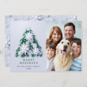 Elegante Snowflakes Weihnachten Gruß FOTO (Vorne/Hinten)