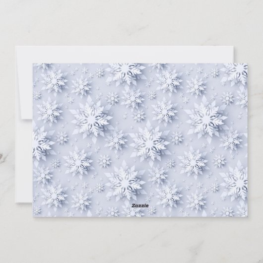Elegante Snowflakes Weihnachten Gruß FOTO (Rückseite)
