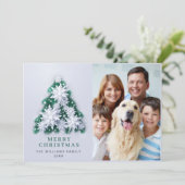 Elegante Snowflakes Weihnachten Gruß FOTO (Stehend Vorderseite)