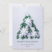 Elegante Snowflakes Weihnachten Gruß Holiday (Vorderseite)