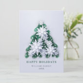 Elegante Snowflakes Weihnachten Gruß Holiday (Stehend Vorderseite)