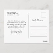 Elegante Snowflakes Weihnachten Gruß Holiday Postkarte (Rückseite)