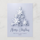 Elegante Snowflakes Weihnachten Gruß Holiday Postkarte (Vorderseite)