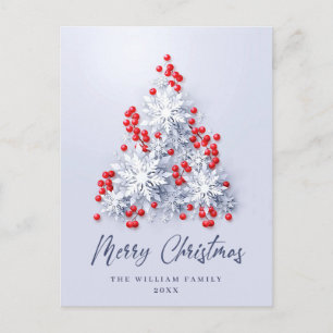 Elegante Snowflakes Weihnachten Gruß Holiday Postkarte