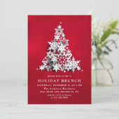 Elegante Snowflakes Weihnachtsfeiertage BRUNCH Einladung (Stehend Vorderseite)