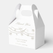 Elegante Snowflakes Winter Baby Dusche Geschenkschachtel (Rückseite)