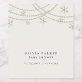 Elegante Snowflakes Winter Baby Dusche Weinetikett (Einzelnes Label)