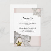 Elegante Snowflakes Winter Wedding Empfang Card Einladung (Vorne/Hinten)