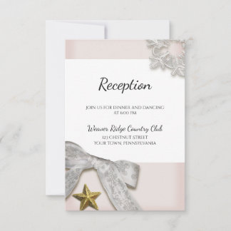 Elegante Snowflakes Winter Wedding Empfang Card Einladung