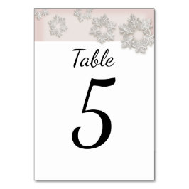 Elegante Snowflakes Winter Wedding Table Card Tischnummer